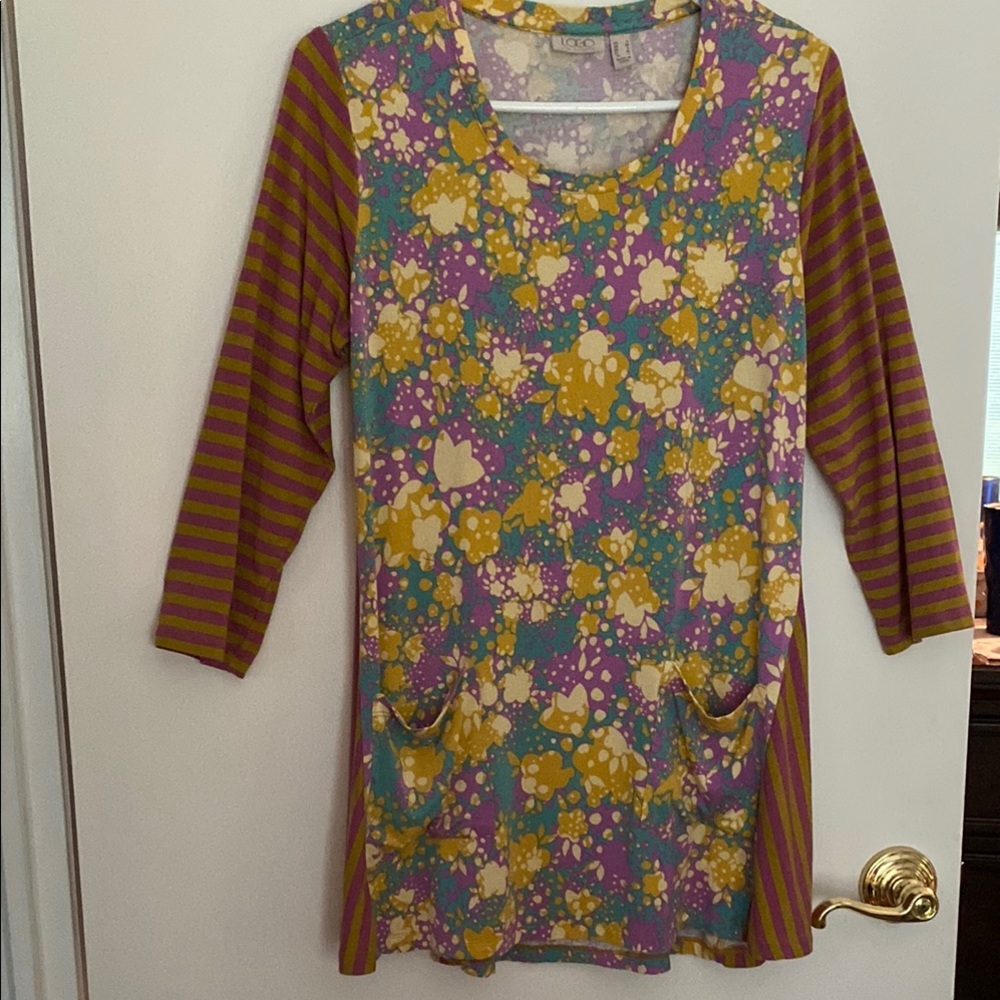 LOGO by Lori Goldstein Multicolor Floral Tunic